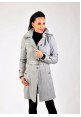 Dámsky kožený kabát 1293 grey
